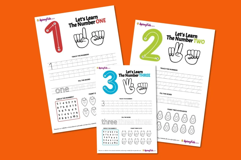 Numbers Tracing 1 to 10 Worksheets