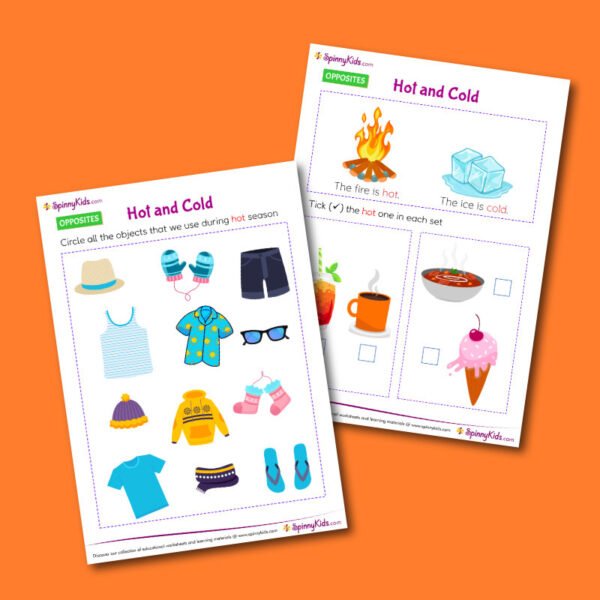 Printable Hot and Cold worksheet PDF