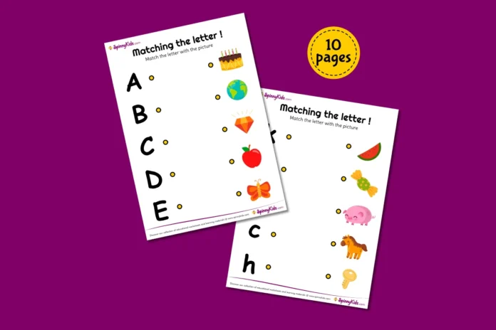 Alphabet Matching Worksheets for kids Alphabet Matching Worksheets for kids
