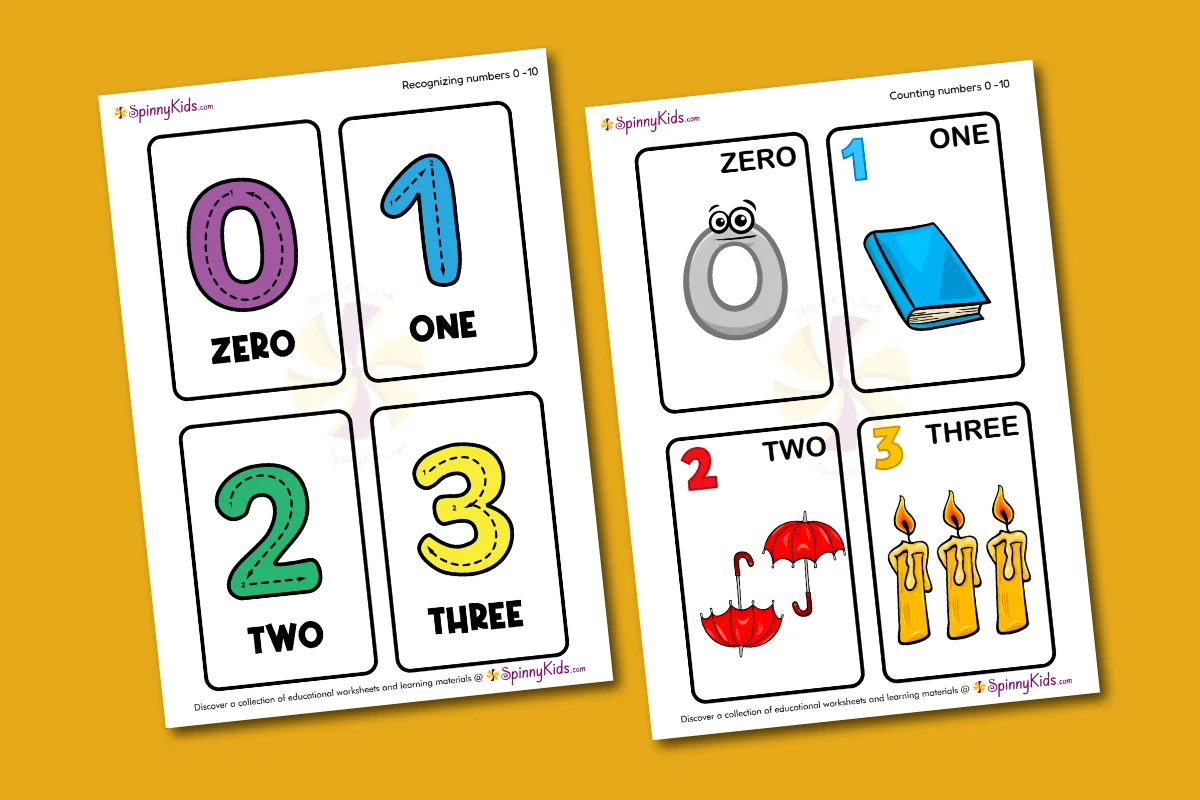 Number Flashcards with names