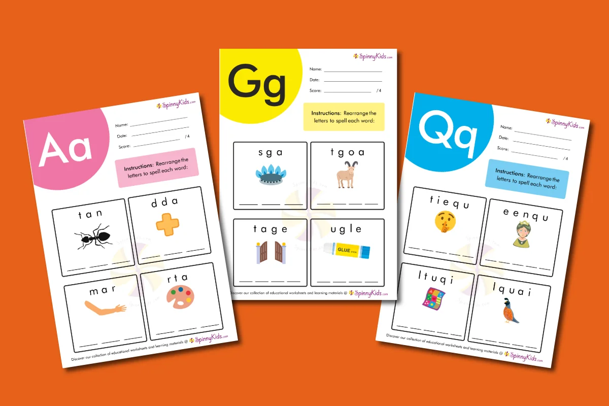 Simple jumbled words in English